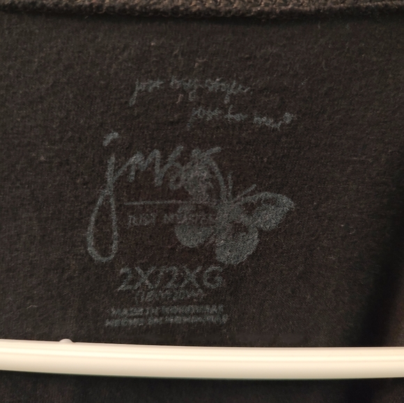 Just My Size Black Shirt with Peacock Design Size 2X - Picture 3 of 4